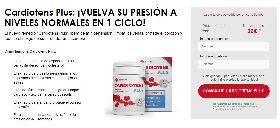 Cardiotens Plus Precio